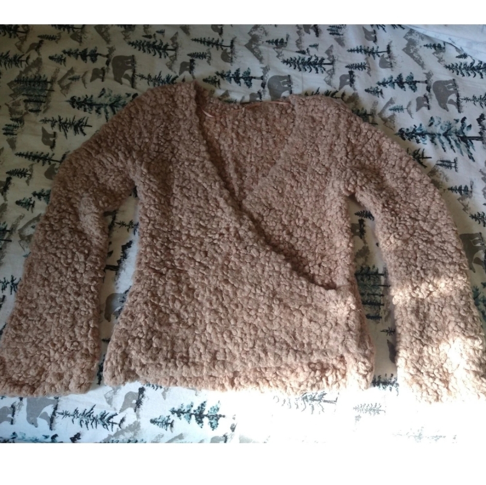 Free People Sherpa Sweater Pink Blush Small